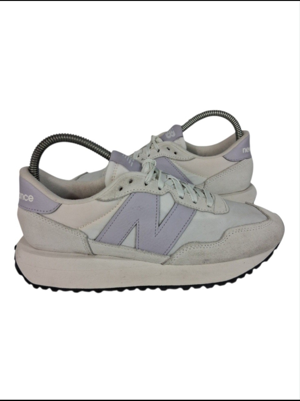 New Balance 237 Womens 7.5 White/Lavender Chunky Athletic Suede Sneakers WS237YD